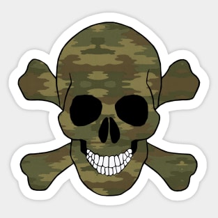 Camouflage Skull And Crossbones Sticker